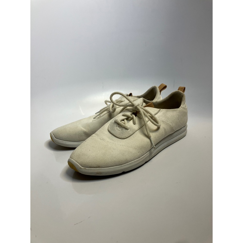 TOMS‎ Cabrillo Sneakers Womens 9.5 Cream white Good Canvas Lace Up Casual Shoes